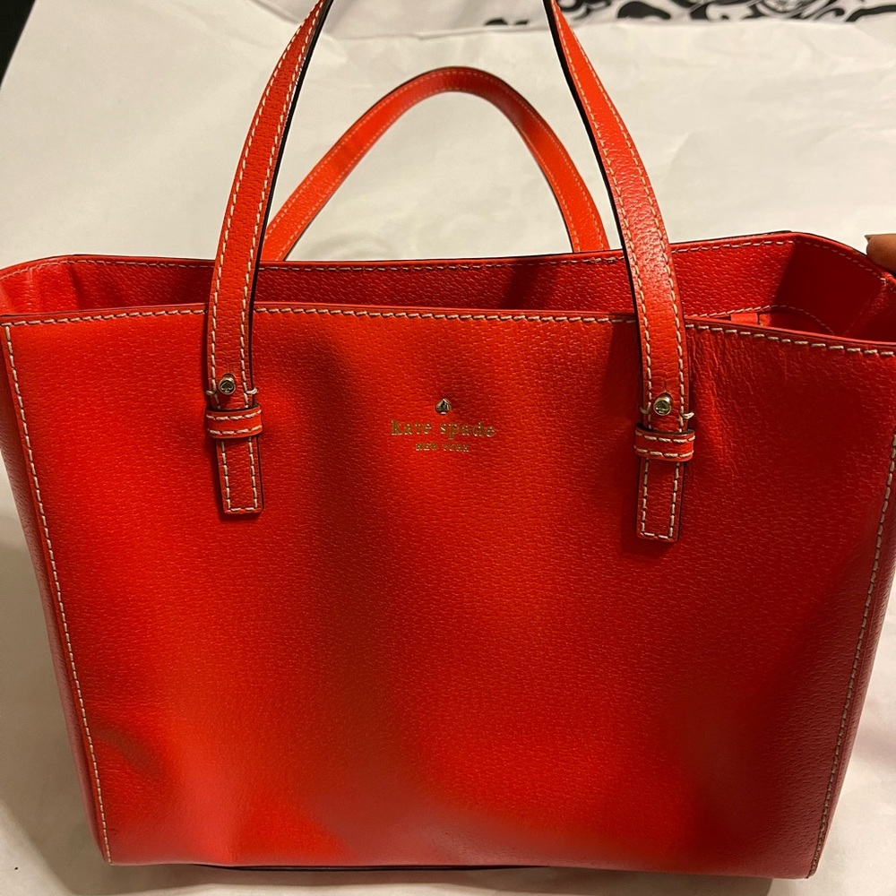 Kate Spade Red Leather Tote - Like new